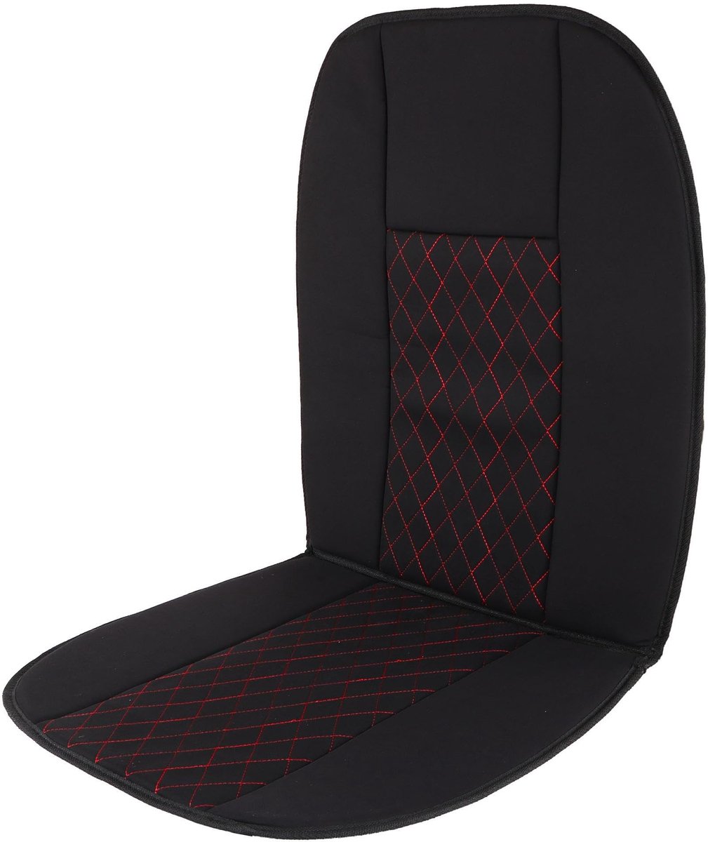 Omgoods - Auto Zitkussen 1 - Zwart/Rood Sandwich Stof