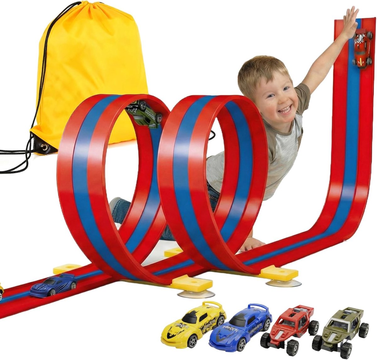 racebaan kinderen 3-lane, rood
