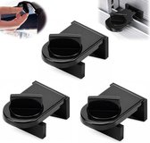 3 stuks - Raamslot - Raamslot kind - Raambegrenzer - Schuifraam slot zonder boren - Zwart - Kinderveilig slot voor schuiframen en schuifdeuren - 6x4x2,2cm