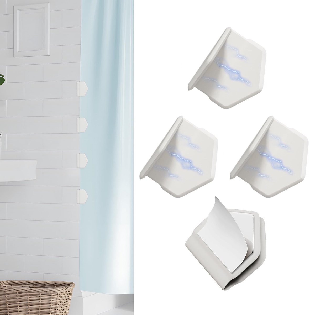 Omgoods - Grote Magnetische Clips voor Douchegordijn 4 Stuks