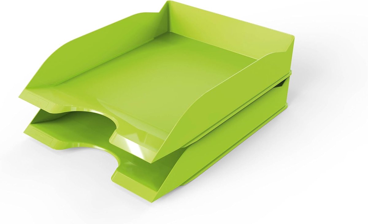 Briefbakje BASIC A4, groen, opbergvakken stapelbaar, 6 stuks, 1701674020