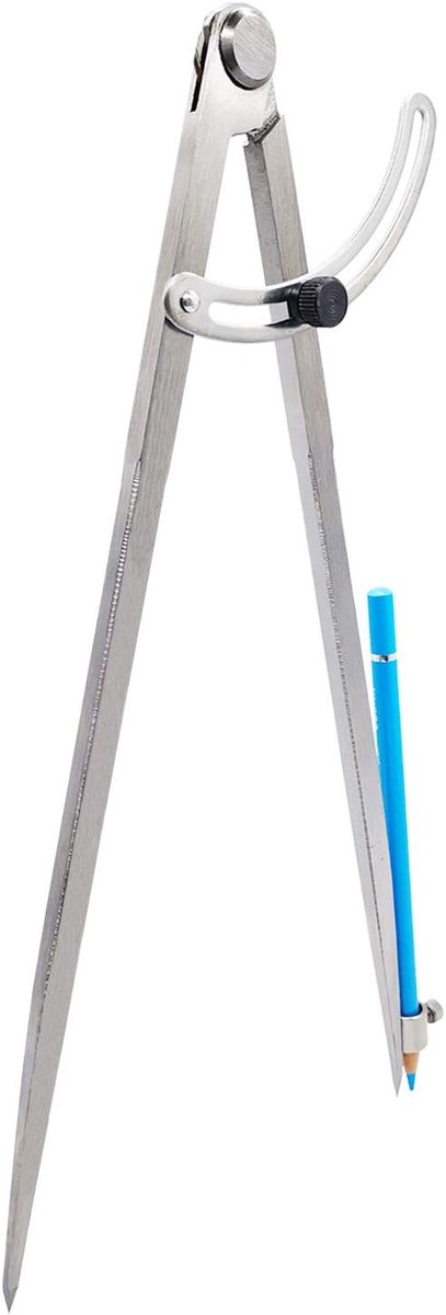 12 inch Professionele Houtbewerking Kompas Met Potlood Houder voor Timmerman, Afsluitbare Wing Divider Lederen Werk Kompas Schrijver, Geometrie Opstellen Kompas