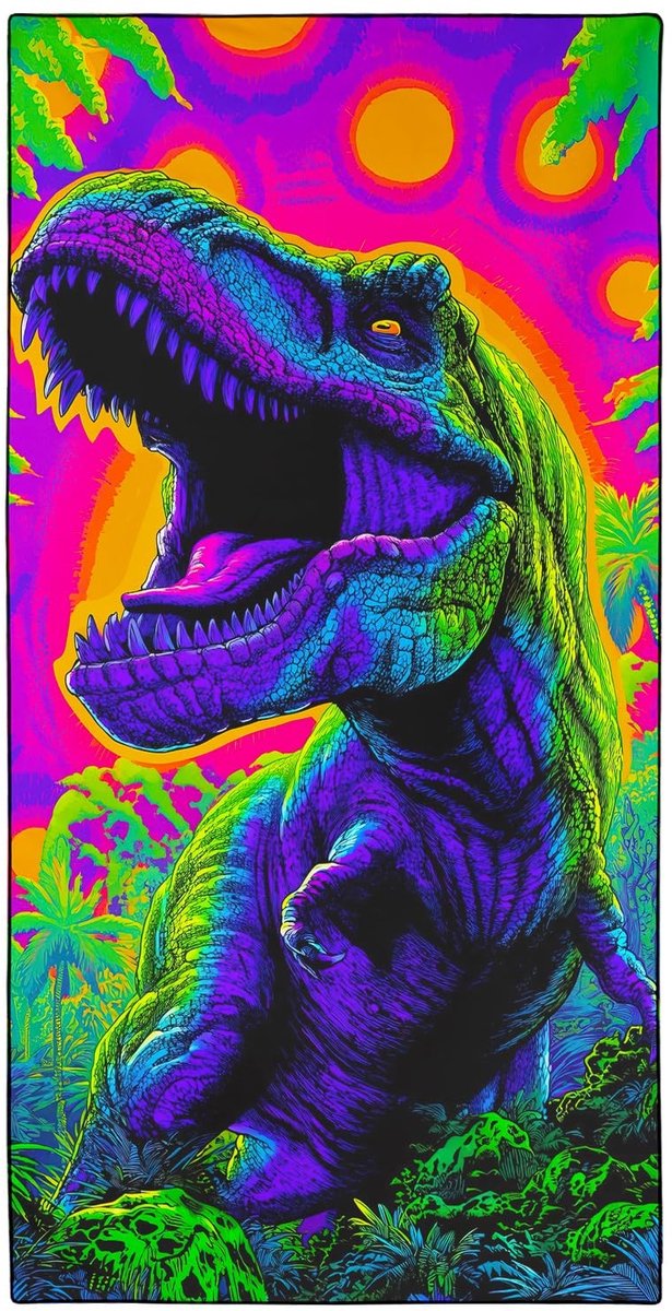Omgoods - Grote Sneldrogende Microvezel Strandhanddoek met T-Rex Motief