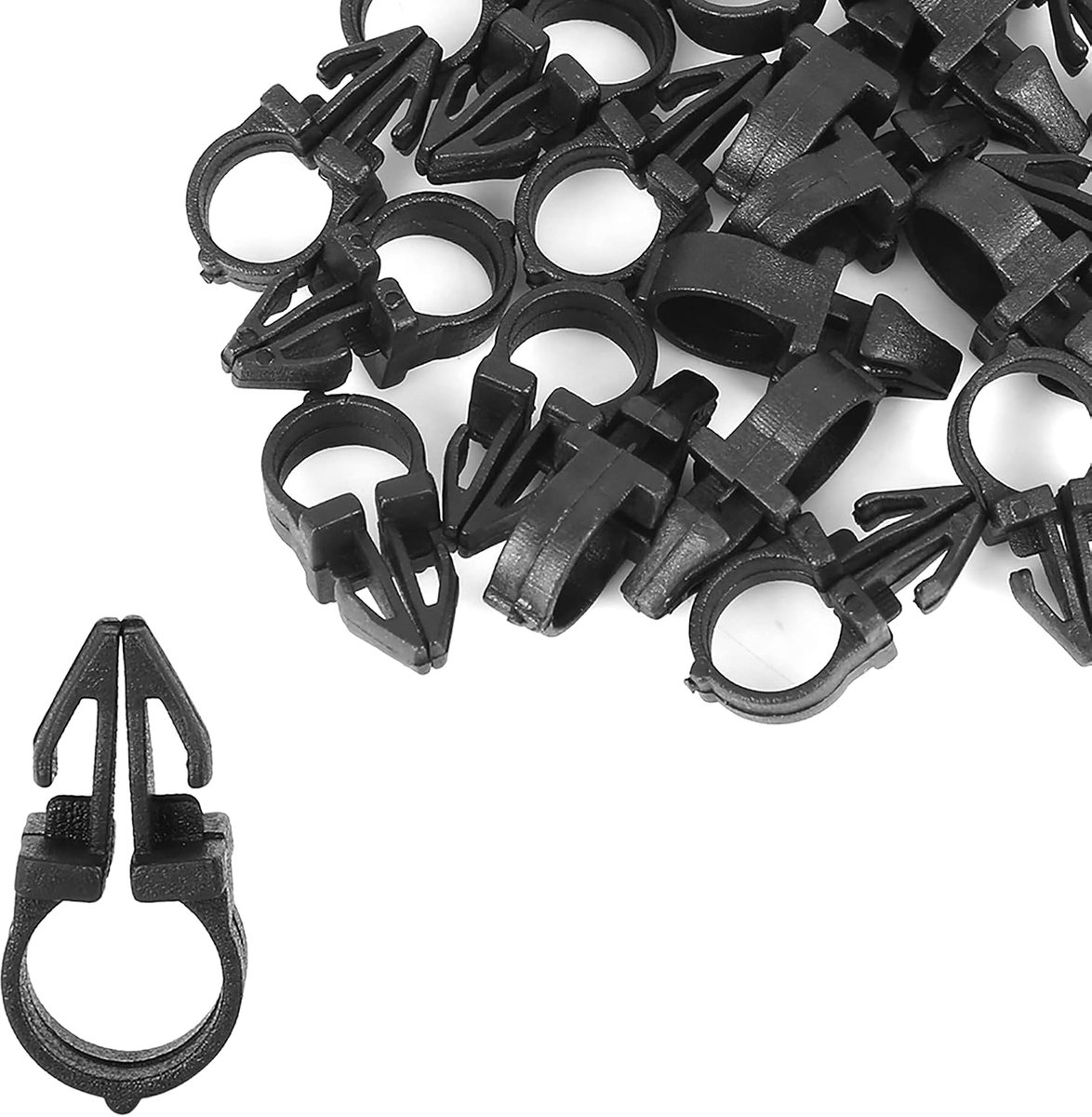 AUTOHAUX 20 stuks kunststof benzineleiding kabelboom clip voor auto | Afmetingen 12,4 x 25,5 mm, slanggrootte 10 mm, kopmaat 12,4 x 5,4 mm, stamlengte 9 mm, gatgrootte 8,6 mm