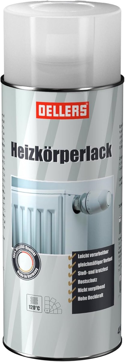 SnelShoppen - Radiator Spuitverf 400 ml Zonnegeel Kr scratchbestendig en Hittebestendig tot 120 °C, RAL 1037 voor Verwarming en Metaalbescherming
