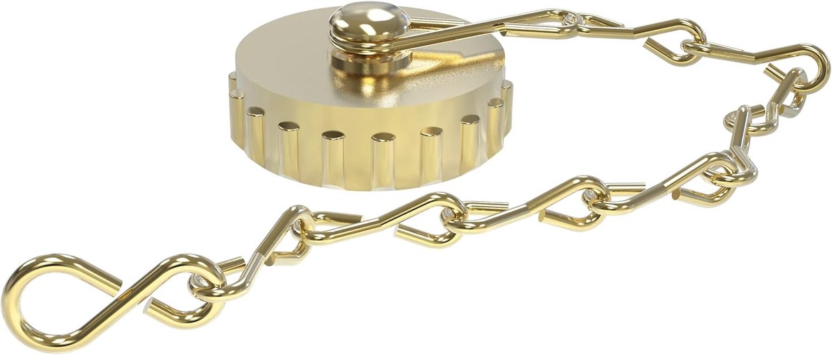 Beul 20014.006.2 afsluitdop rond met ketting en EPDM-schijf, binnendraad 3/4", messing