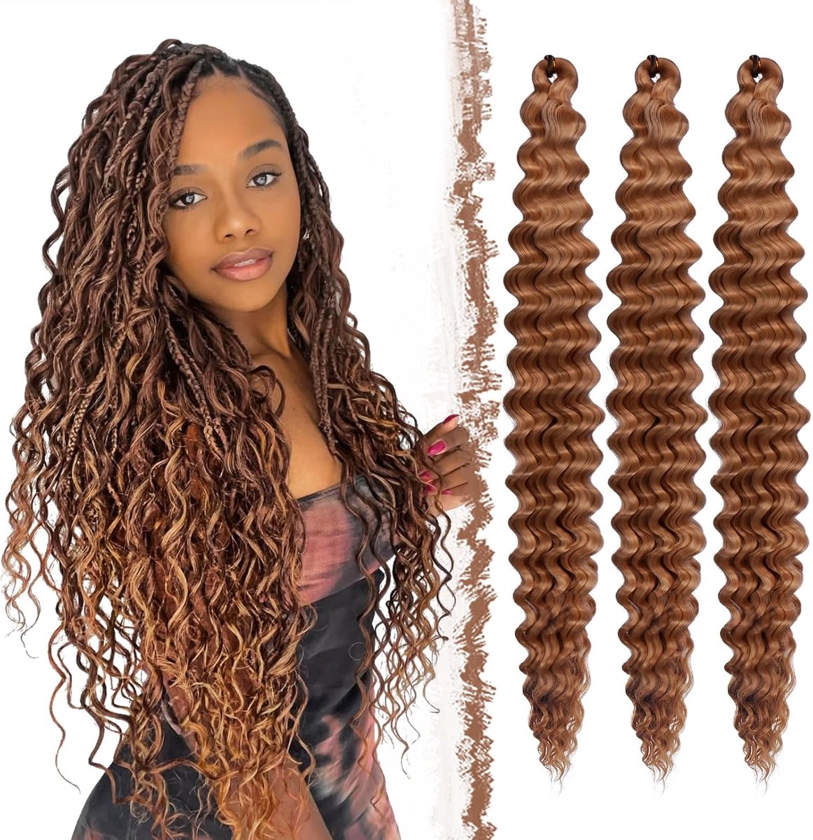 Ocean Wave Gehaakte Haar Diepe Twist 3 Packs Deep Golvende Vlechten