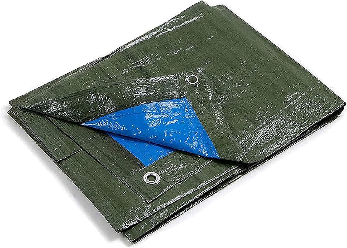 kippen 6064Bs, afdekzeil met oogjes, tweekleurig, gewicht 90 g/m²