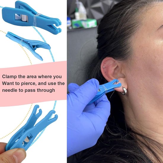 10 stuks piercingnaalden, katheter, piercing, naald met clip, wegwerp — afbeelding 4