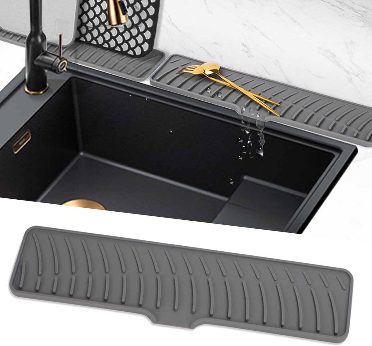 Mat voor Spoelbak, Smalle Spoelbak Splash Guard, Kraan Mat voor