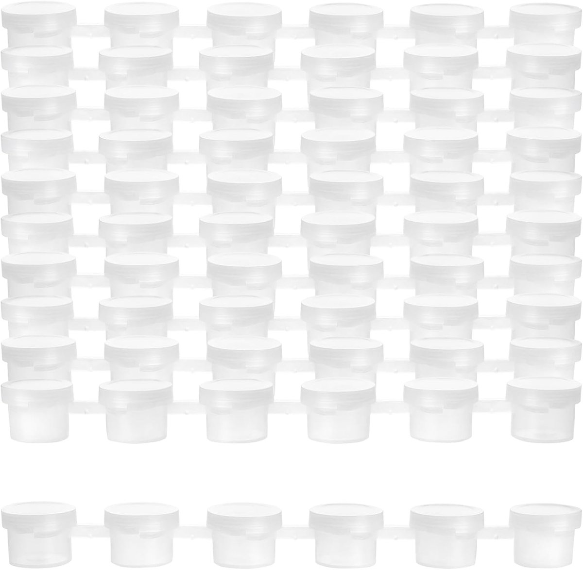 60 strips 360 mini-kleurpotten, 3 ml lege verfbeker met deksel, kleine kleurstrips kleurcontainer voor schilderen
