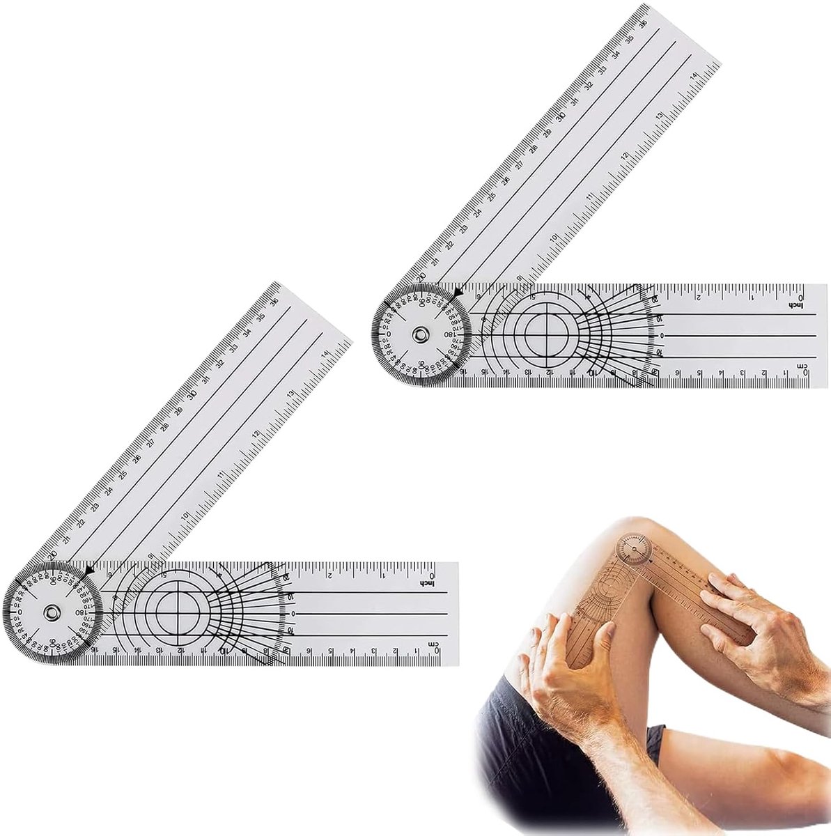 2 stuks goniometer, goniometer, fysiotherapie, gradenboog