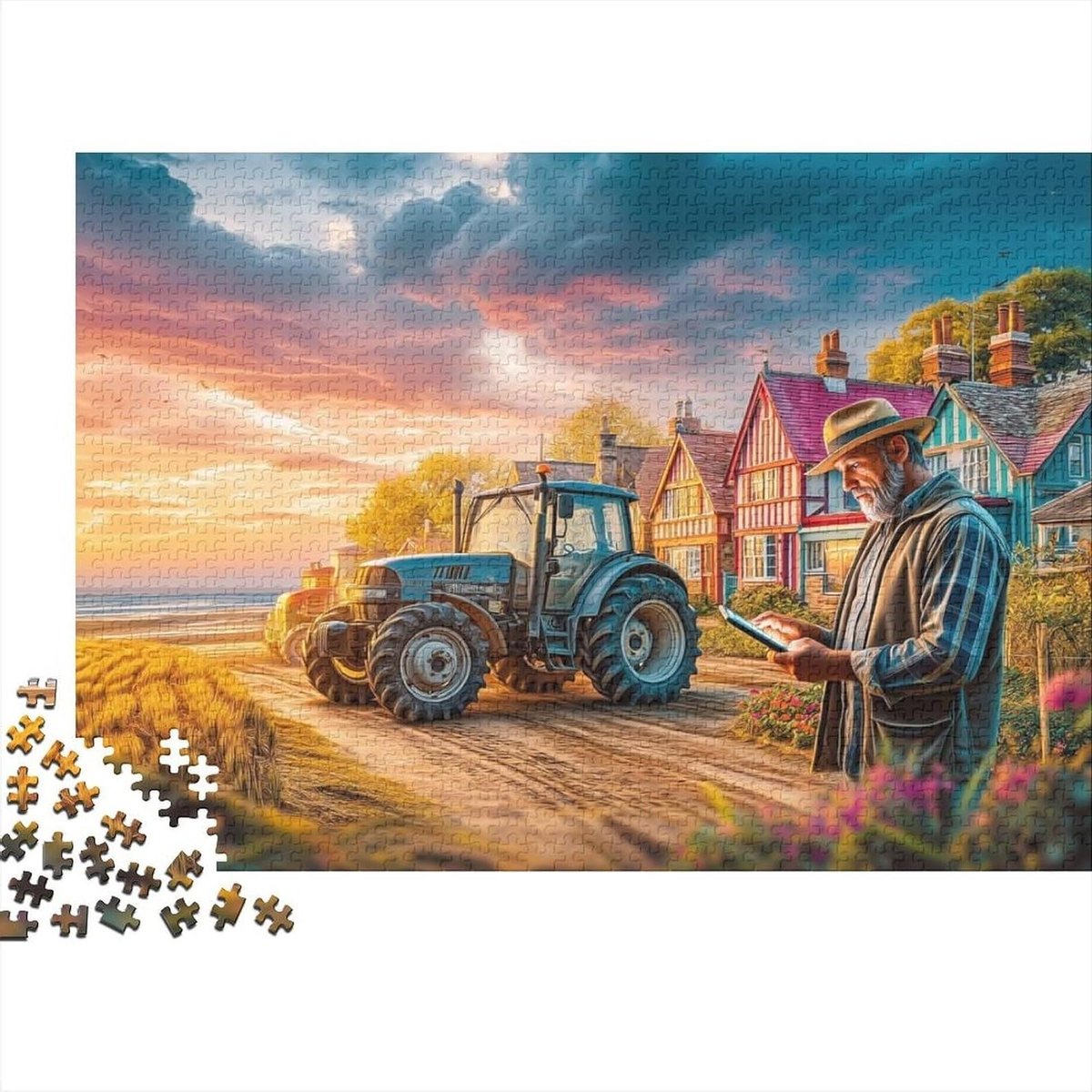 Platteland Puzzel - Puzzel Volwassenen - Ontspanning Spel - 1000 Stukjes - 70 x 50 cm - Stijl 2