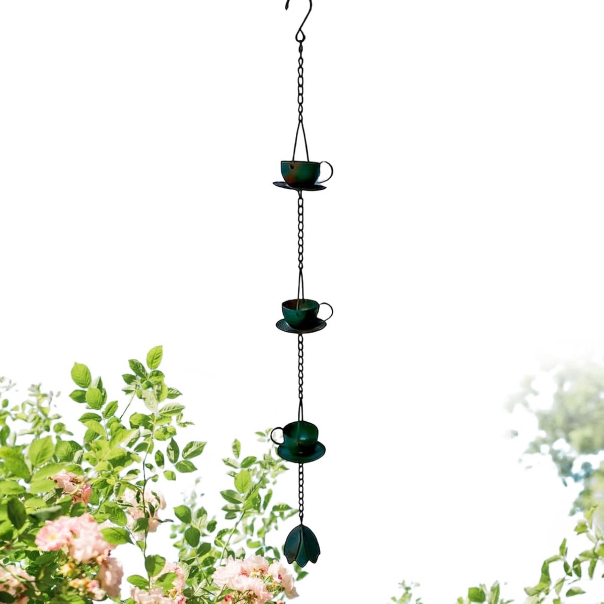 Regenketting - Afvoerketting Goot - Water Afvoeren - Bekerstijl Heavy Duty - 94 x 9 cm - Zwart