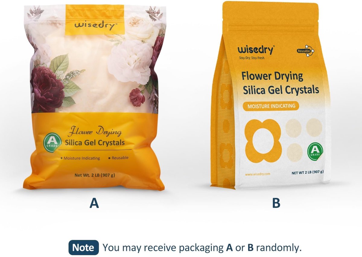 SnelShoppen - Silicagel voor Bloemen Drogen 0,9 kg, Fijne Kristallen, Herbruikbaar Bloemenbeschermingsmiddel met Indicator voor Perfecte Droogresultat