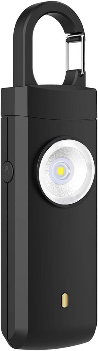 Sleutelhanger Alarm - Persoonlijk Alarm - Veiligheid Noodsituaties - 130dB Luide Sirene - Type-C Oplaadbaar - Zwart