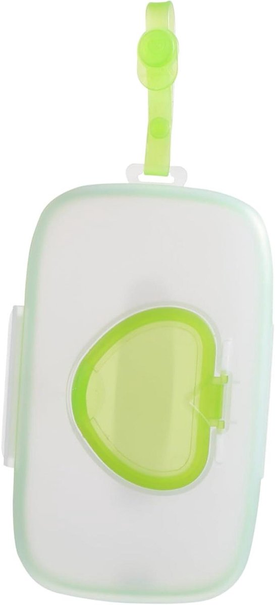 Draagbare Doekjesbox - Voordeeltjes Houder - Onderweg Hygiëne - Eenvoudig Openen - 22 x 13.5 cm - Groen
