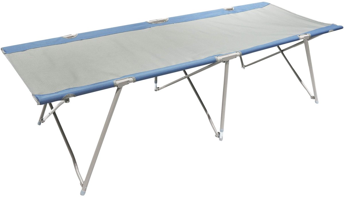 Omgoods - XXL Camping Vouwbed - 600D Polyester - Grijs/Blauw