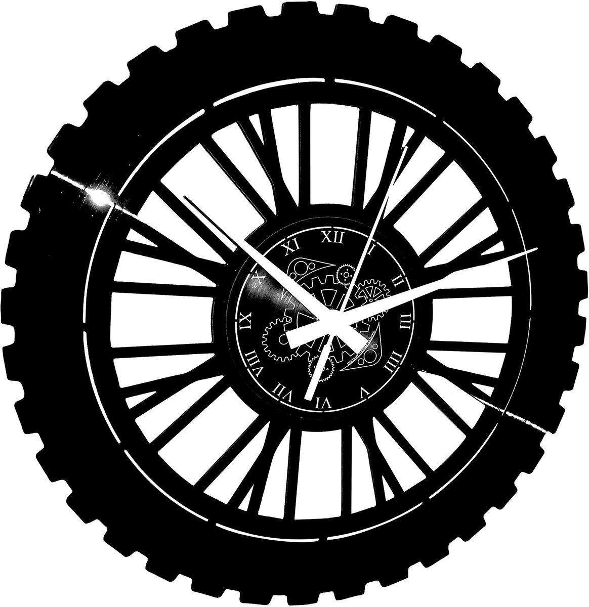 Omgoods - Vinyl Wandklok Motorrace Thema, Stil en Uniek