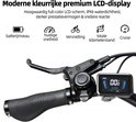 Gedetailleerde close-up van het TTGO C5 e-bike stuur met modern LCD-display.
