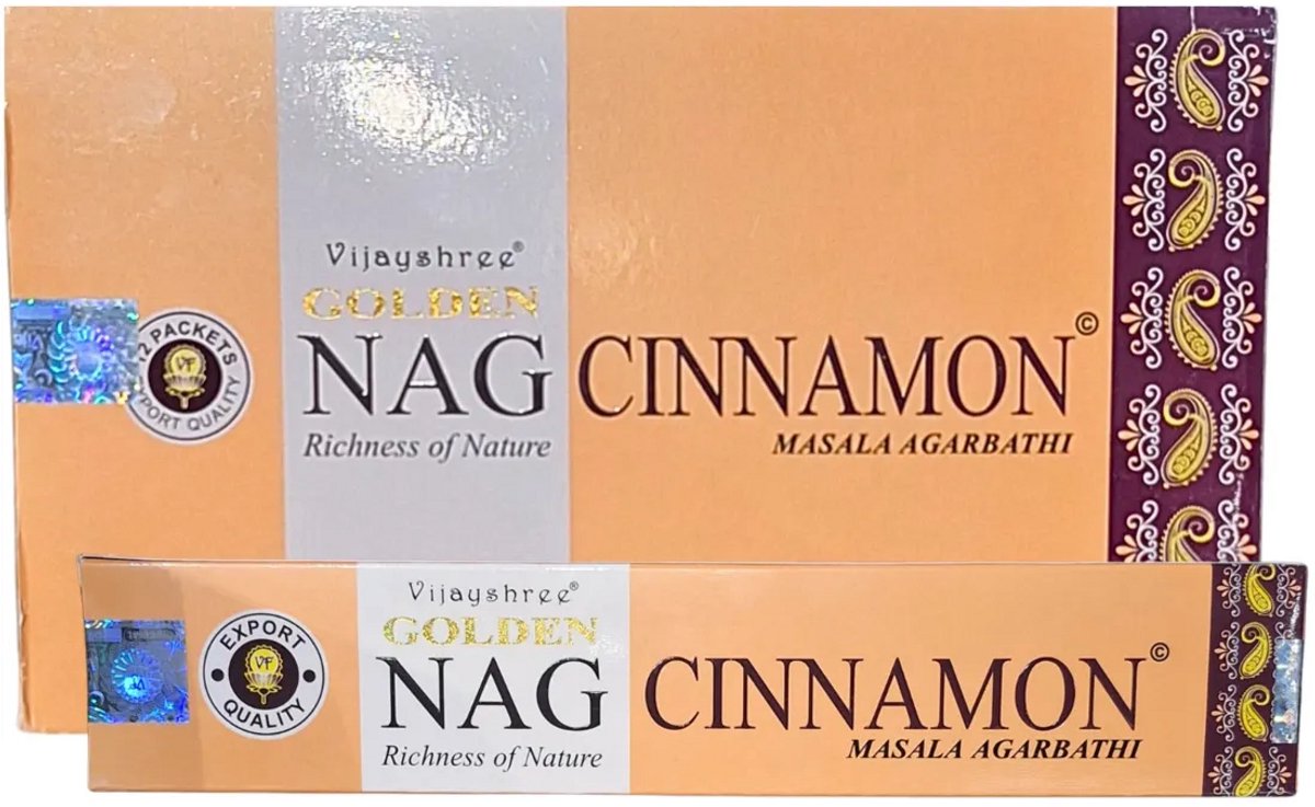 Phoenix Import Mani Bhadra Golden Nag Cinnamon 15 grams - doos van 12 st.