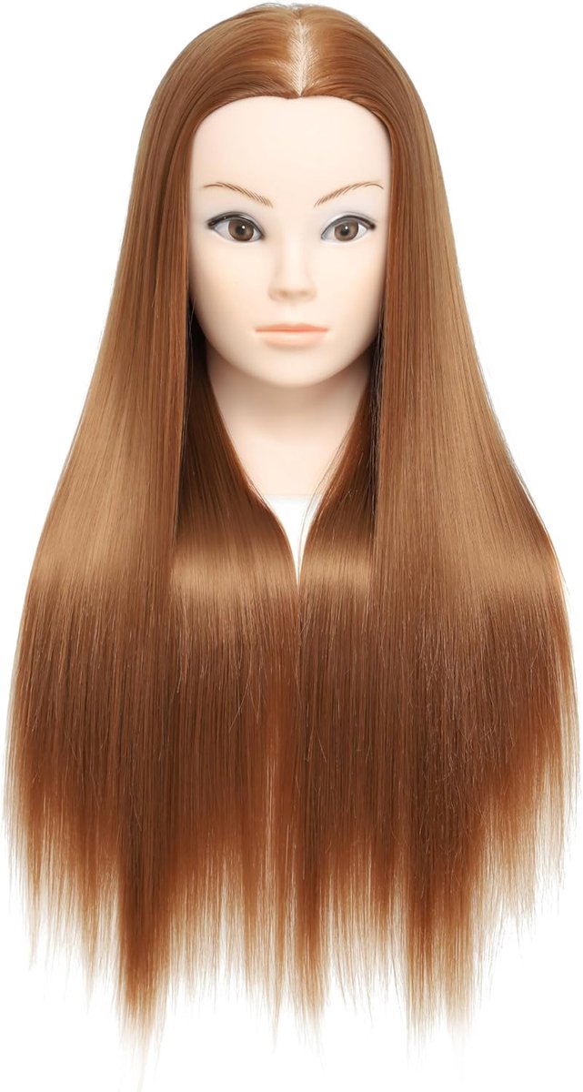 66-71 cm, 100% synthetische vezels, voor lang haar, kapper, cosmetologie, etalagepop, poppen hoofd voor stying, oefenen, met gratis klem vlechten set (30)
