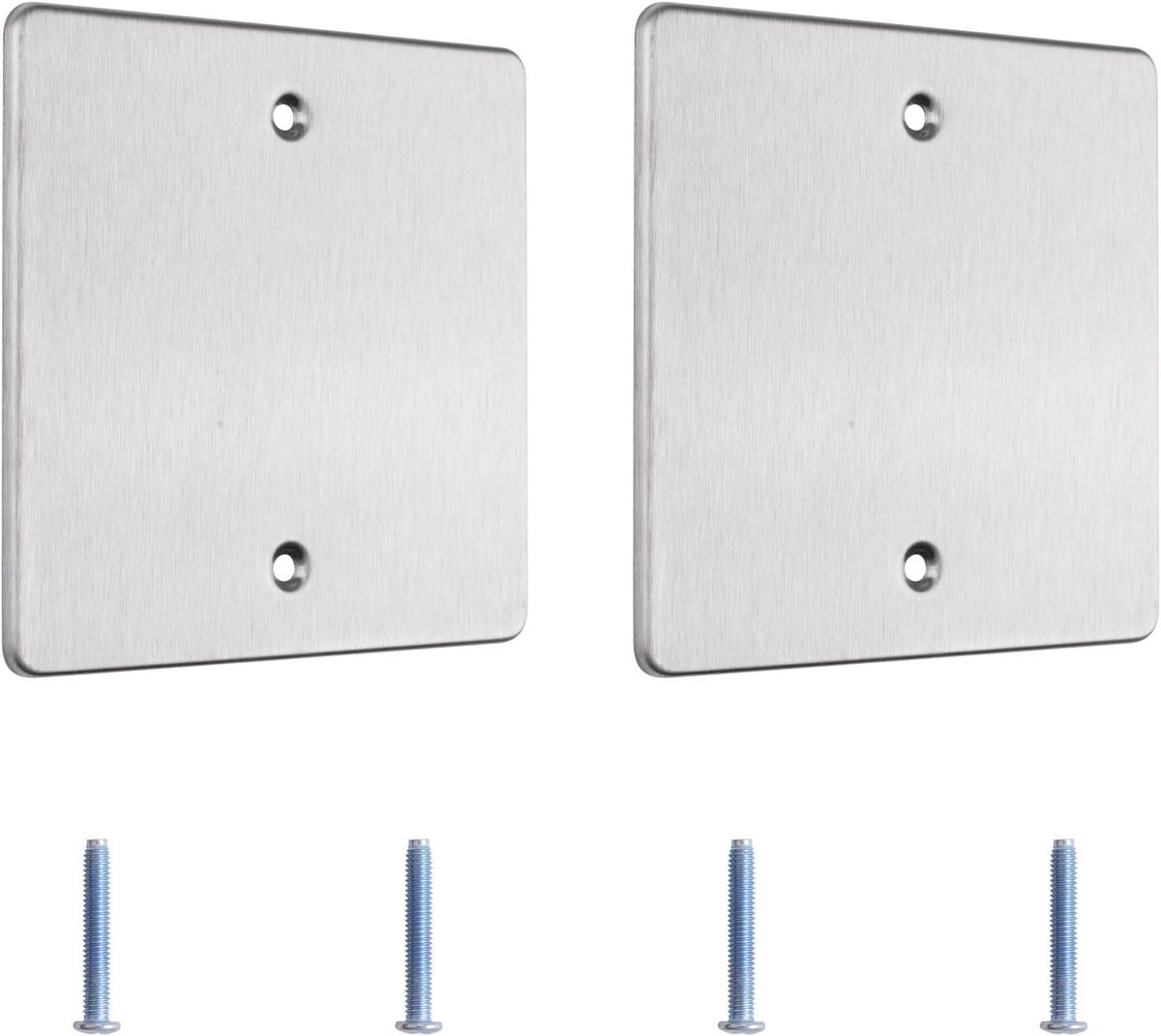 Cover Plate 2 stuks 12 cm x 12 cm roestvrij staal muur gat cover bende blanco apparaat elektrische covers voor stopcontact, ongebruikte stopcontacten of schakelaars (zilvergrijs)