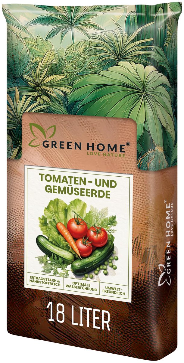 Green Home Love Nature ER10042 - tomaten en groente potgrond - 18 liter - met perliet en NPK 14-10-18 + CoteN