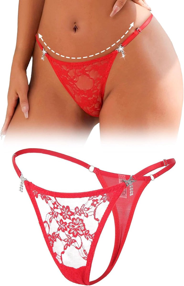 ohyeahlady Mini G-string voor dames, sexy dun ondergoed, oversized, curvy kanten slipje voor vrouwen, micro slip, onderbroek, erotische string, T-back, lage taille, hipster, grote maten