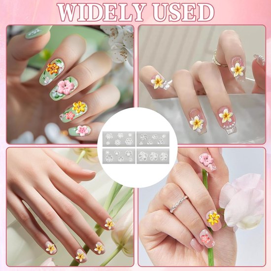 Mallen voor nagelbedels met bloemen, 3D gel-nagelkunstmal, snijmal, bloemensjablonen, doe-het-zelf-ontwerp, manicure, decoratie, accessoires, herbruikbare benodigdheden — afbeelding 5