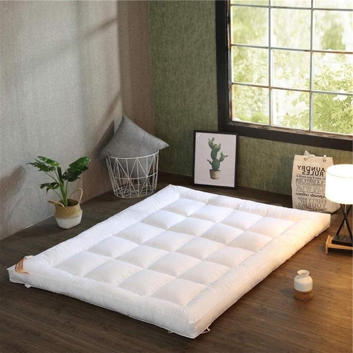 Japanse Tatami Matras - Opvouwbaar Vloerbed - Ruimtebesparend Slapen - Zacht Winterbed - 90 x 200 cm - C