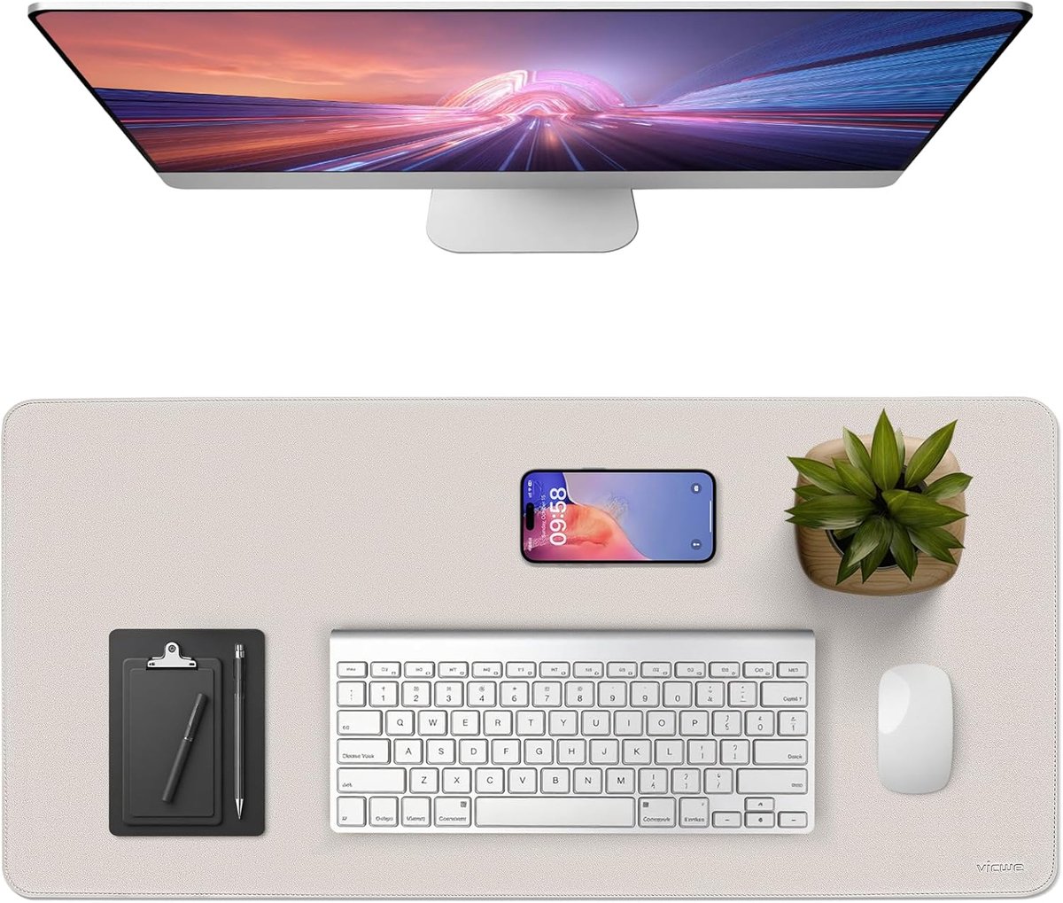 Muismat 90 x 43cm - PU Leer - Antislip Onderzijde - Desk Protector voor Kantoor - ShopVlot