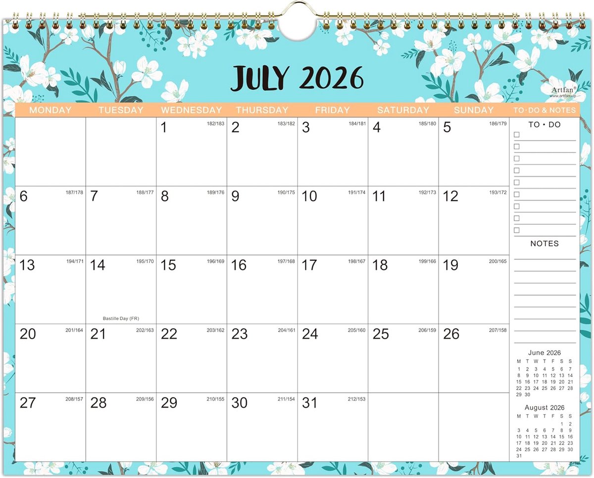 Kalender 2027 - Wandkalender met dik papier - Maandindeling - Perfect voor planning - SnelShoppen
