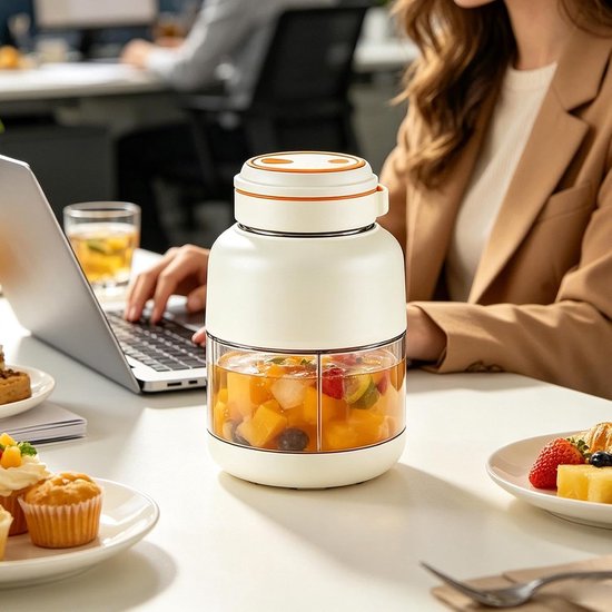 Draagbare Blender - Persoonlijke Blender - Gezonde Drankjes Maken - Efficiënte Voedingsstofbehoud - 800 Milliliter - Wit — afbeelding 4
