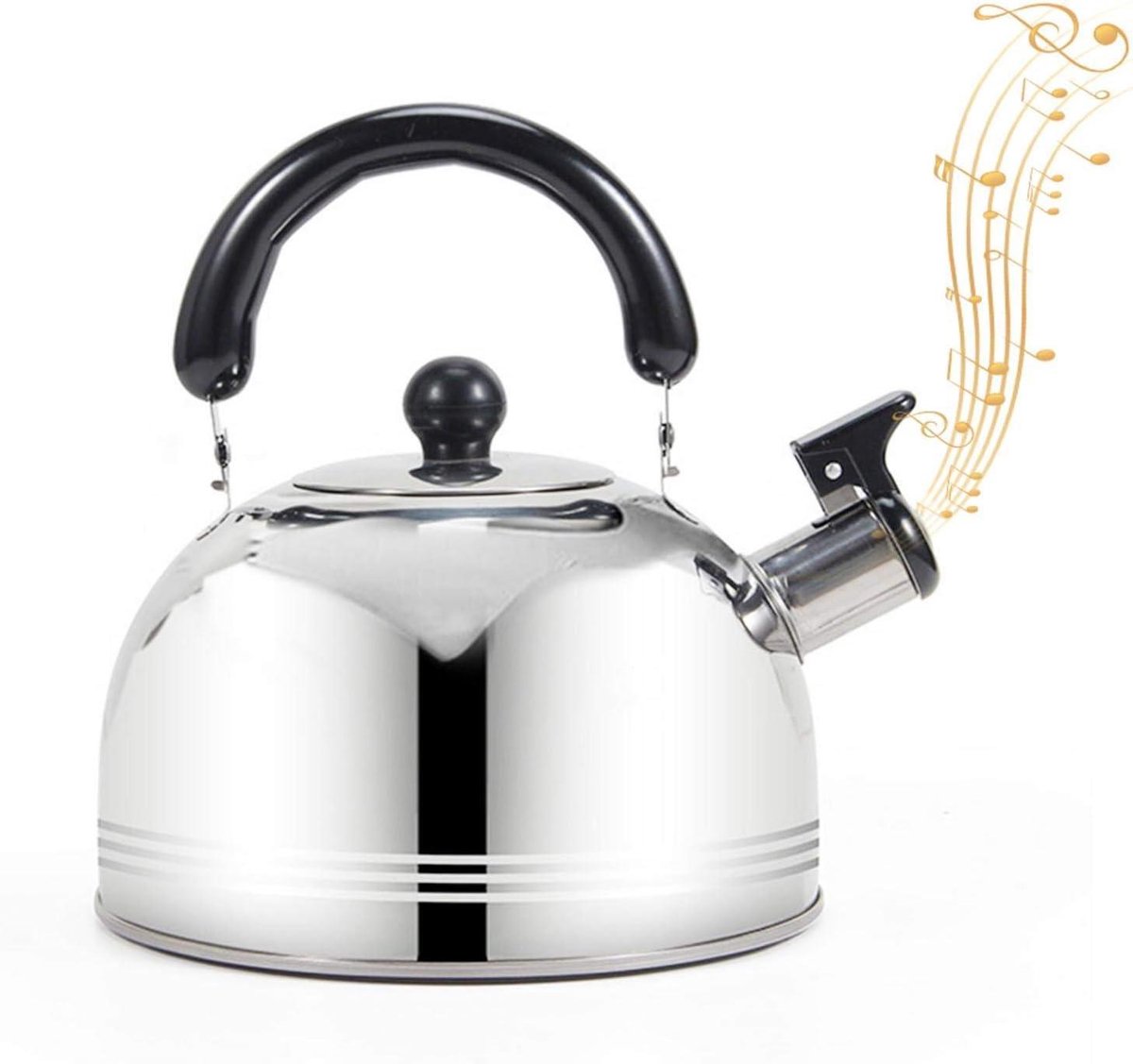 Inductie Fluitketel - Waterkoker Roestvrijstaal - Water Koken - Snel Kokend Water - 2L - Zilver