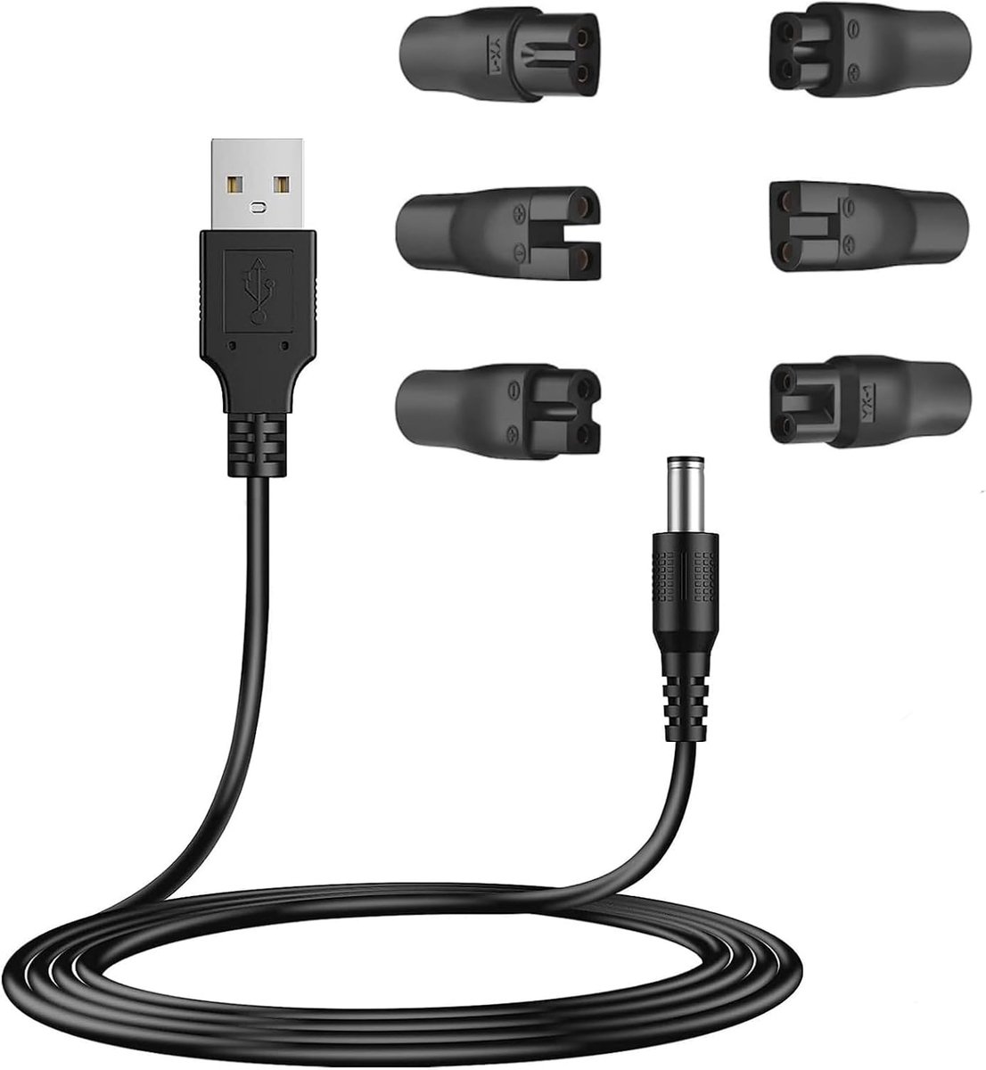 SnelShoppen - Universele USB Oplader voor Diverse Elektrische Haarstyling Apparaten en Honden Trimmers - Compatibel met 3.7V - 5V Inclusief Extra Kabe