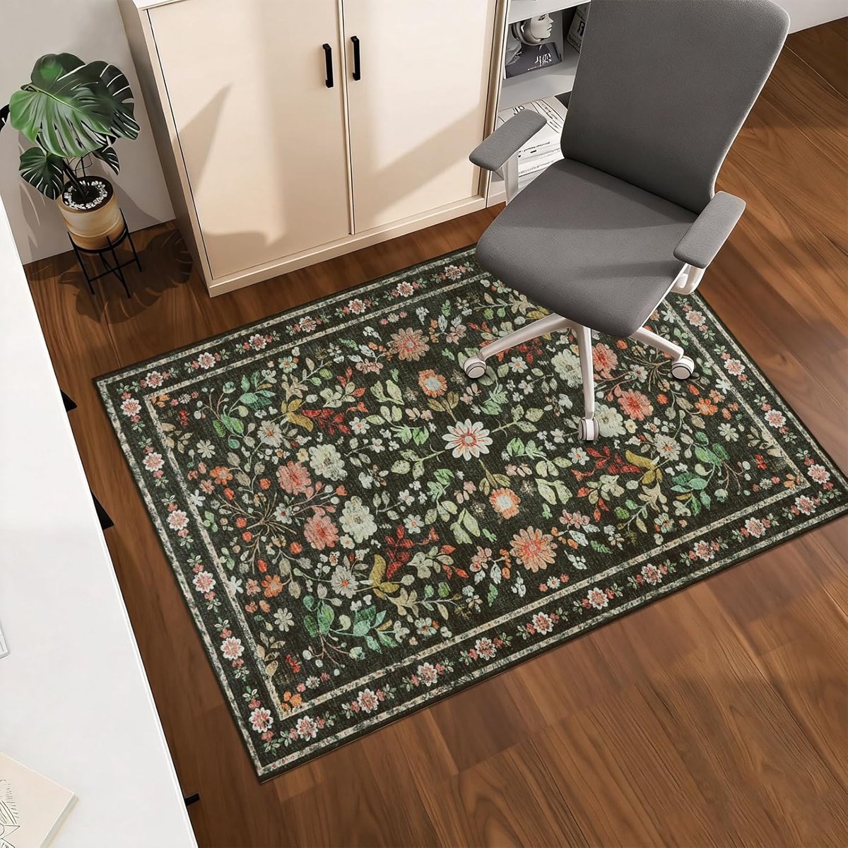 Homcomodar Bureaustoelmat voor hardhouten vloer 90 x 120 cm zwarte vloerbeschermer voor bureaustoel gaming stoelmat - ShopVlot
