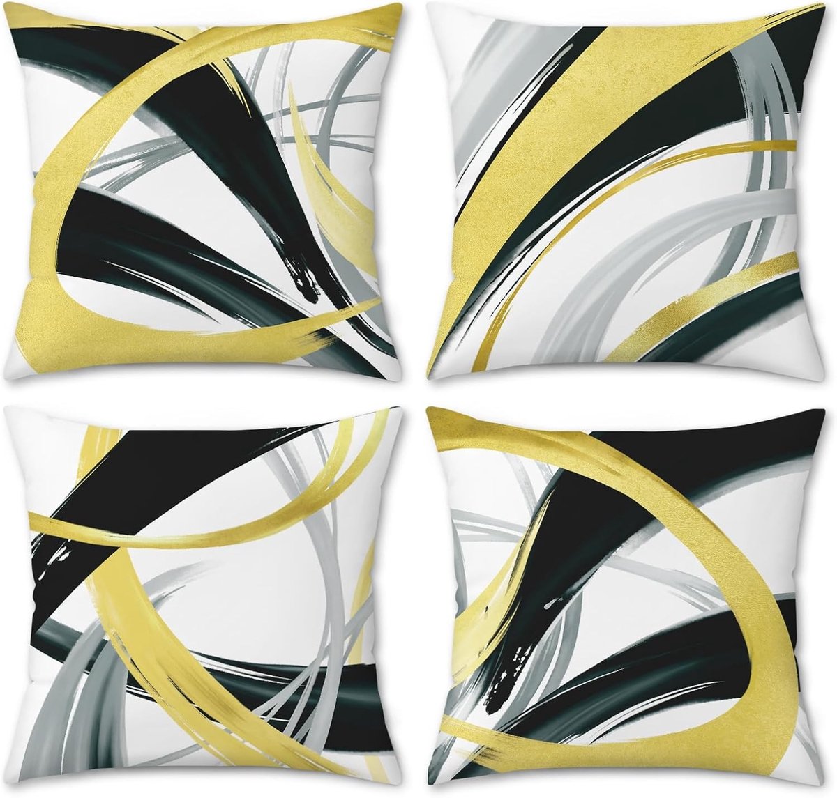Moderne Abstracte Boho Kussenhoezen 45 x 45 cm van Zacht Velours voor Sofa en Bed - Decoratieve Set van 4 voor Woonkamer en Patio