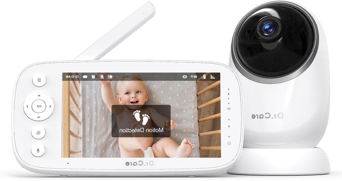 Babyfoon Camera - Baby Monitor - Baby Bewaken - Lage Straling - 5 Inch HD - Wit