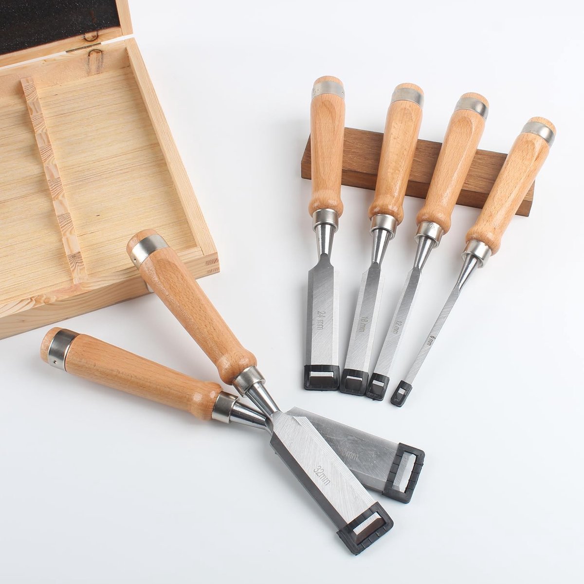 Houtbewerkingsset van 8 Stukken met Houten Koffer voor Beginners en Professionals in Houtbewerking — cadeau in Hobby - foto 3