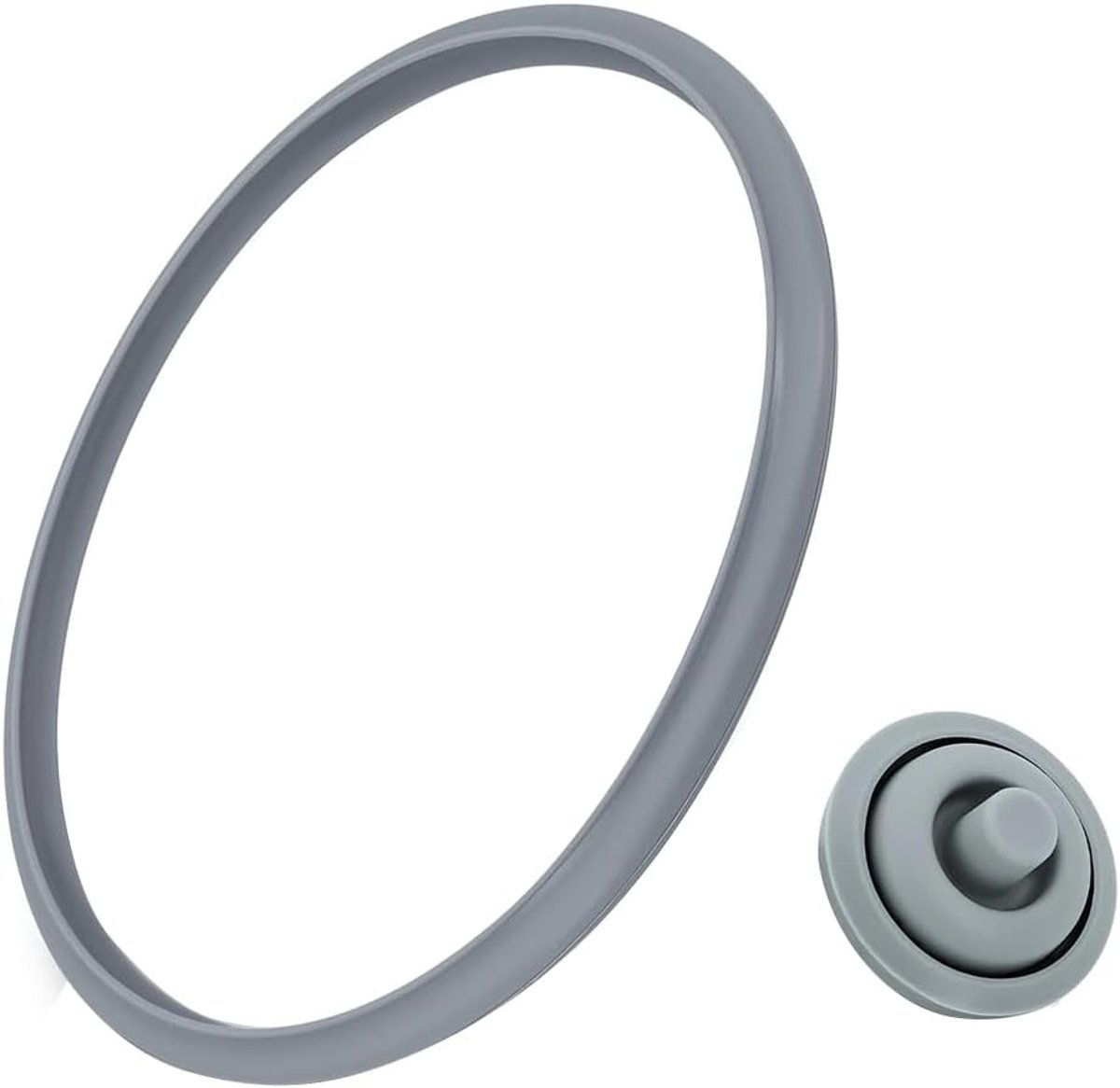 Kooksignaal afdichting set van 2 stuks voor snelkookpannen, hoogwaardige siliconen afdichtringen voor 18 cm en 22 cm potten, reserveonderdelen en accessoires, grijs