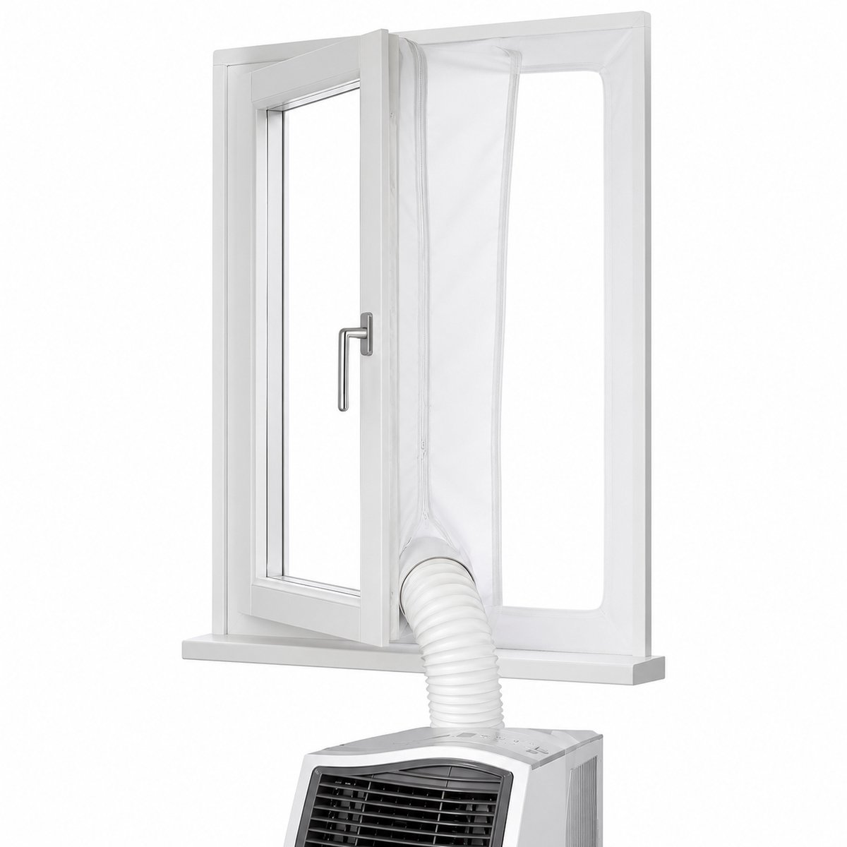 North Collective Raamafdichtingskit Mobiele Airco 3M - Airco Raamafdichtingskit - Raamafdichting Airco - Rits en Klitteband - Afvoerslang Airco - Raam en/of Venster