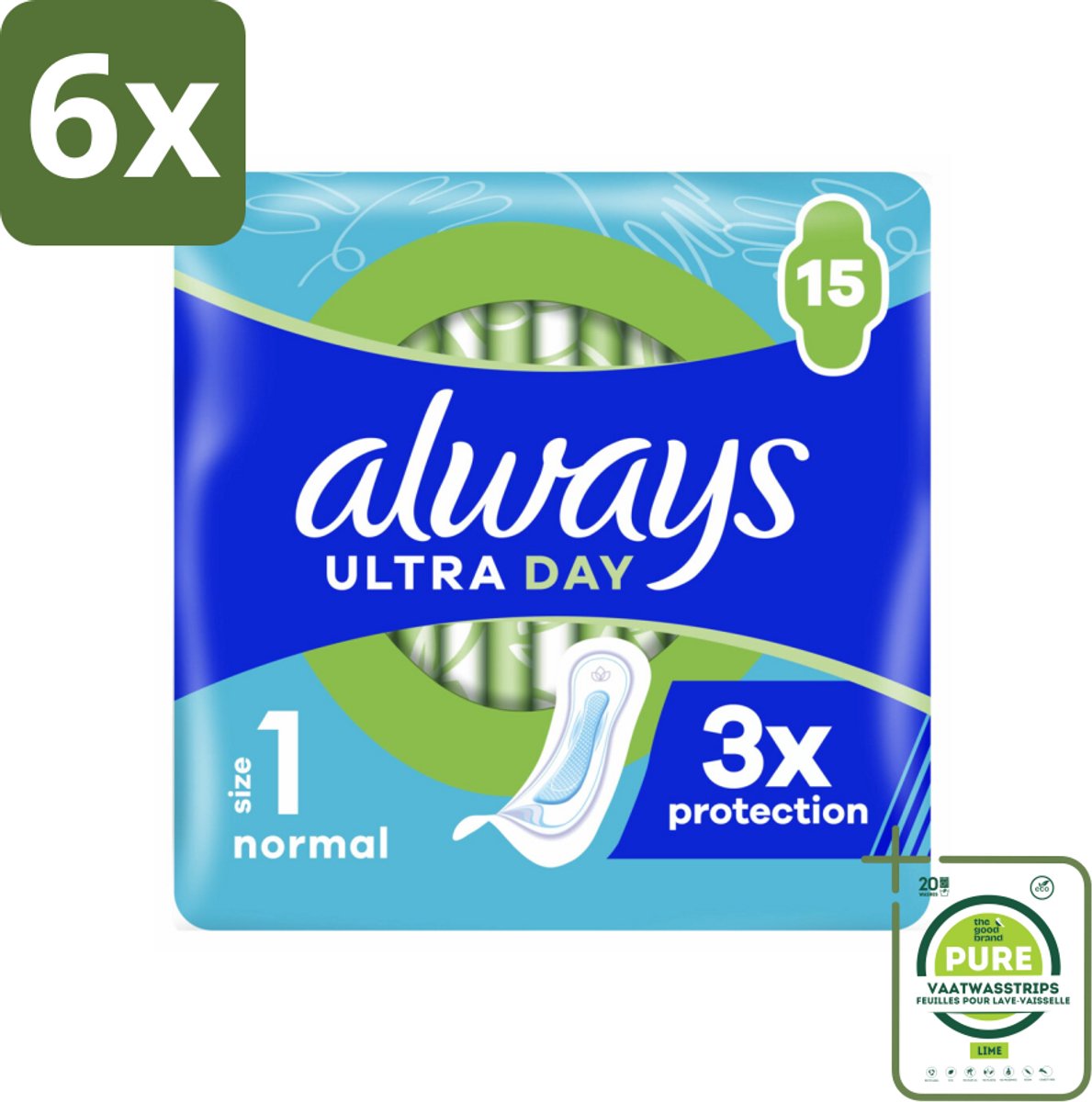 Always - Maandverband - Normal - 15 Maandverband - Voordeelverpakking - 6 stuks - Maandverband - Maandverband Always
