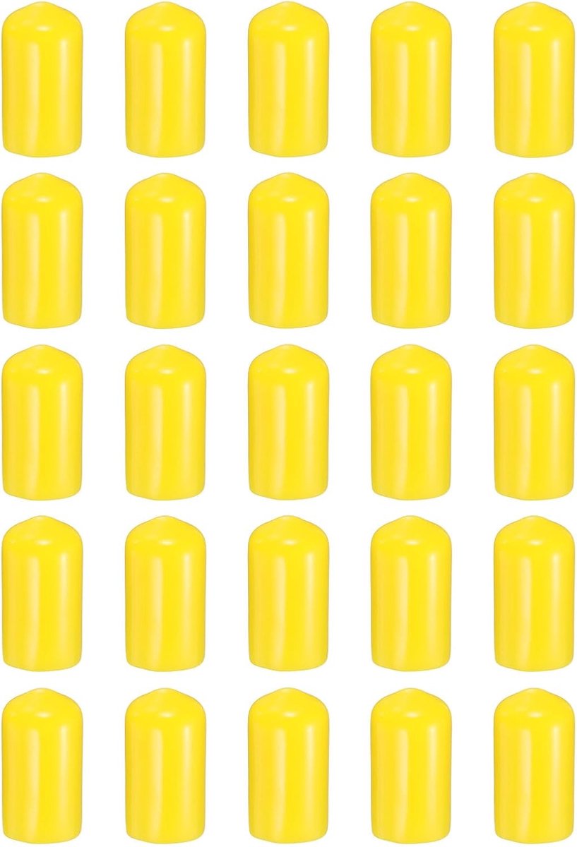 100 stuks rubberen eindkappen, 10,5 mm ID-schroefdoppen van vinyl, flexibel, voor metalen buizen, staven, schroeven, geel