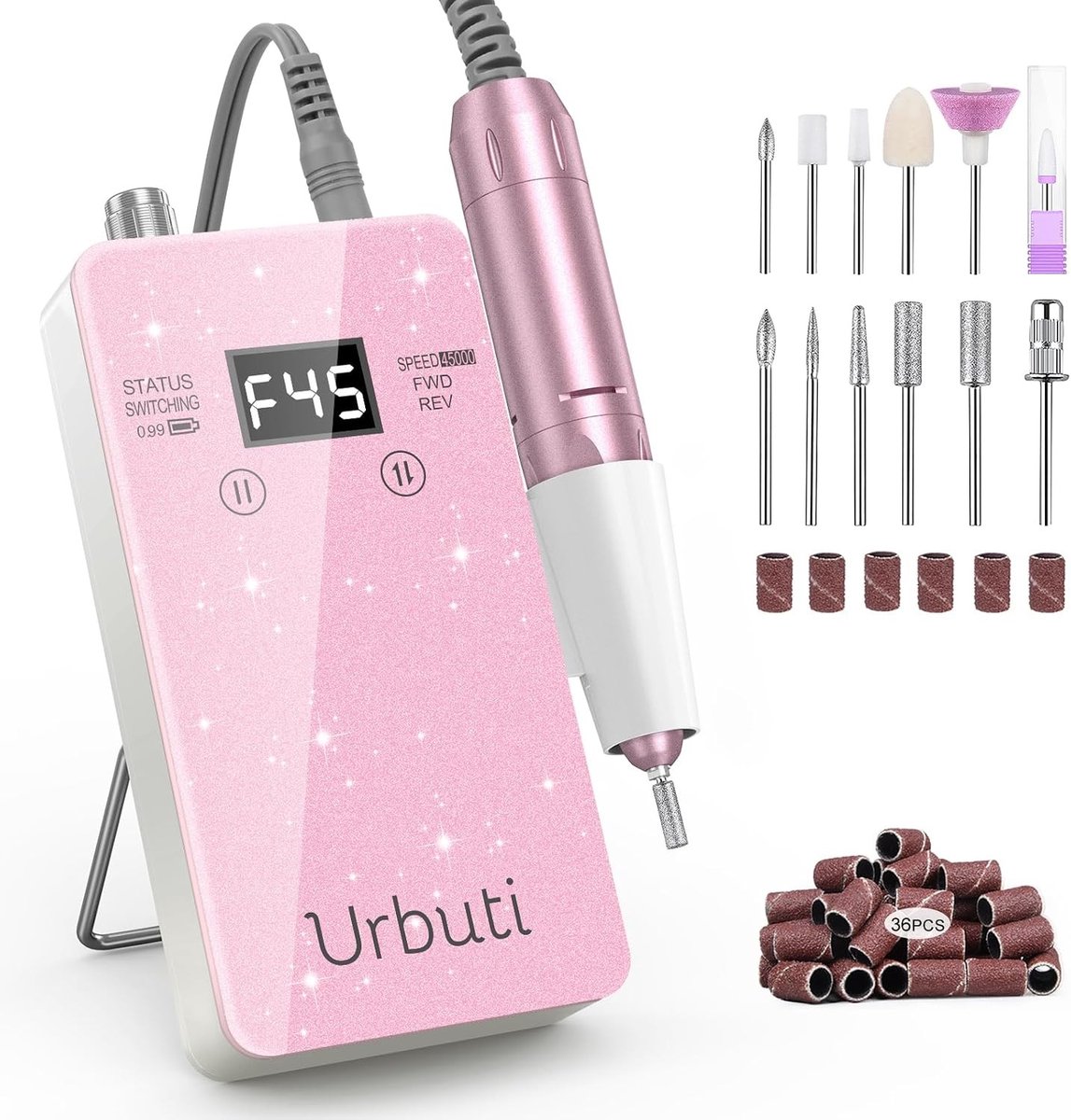 Elektrische Nagelfrees - Roze - Draagbare Nagelvijl met Digitaal Display - Voor Manicure en Pedicure