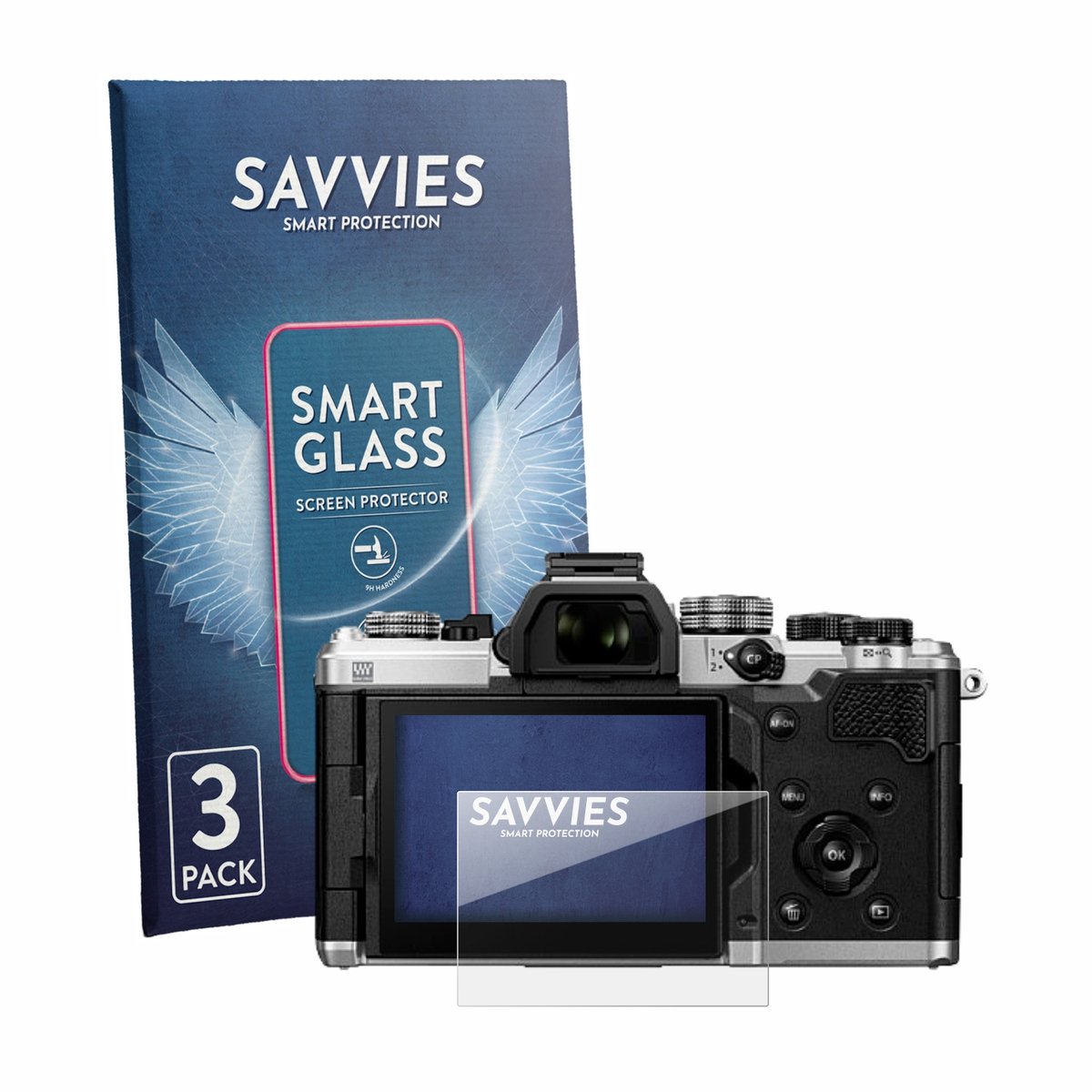 3 Stuks Savvies Screenprotector - geschikt voor OM System OM-3 ASTRO - beschermfolie glas transparant