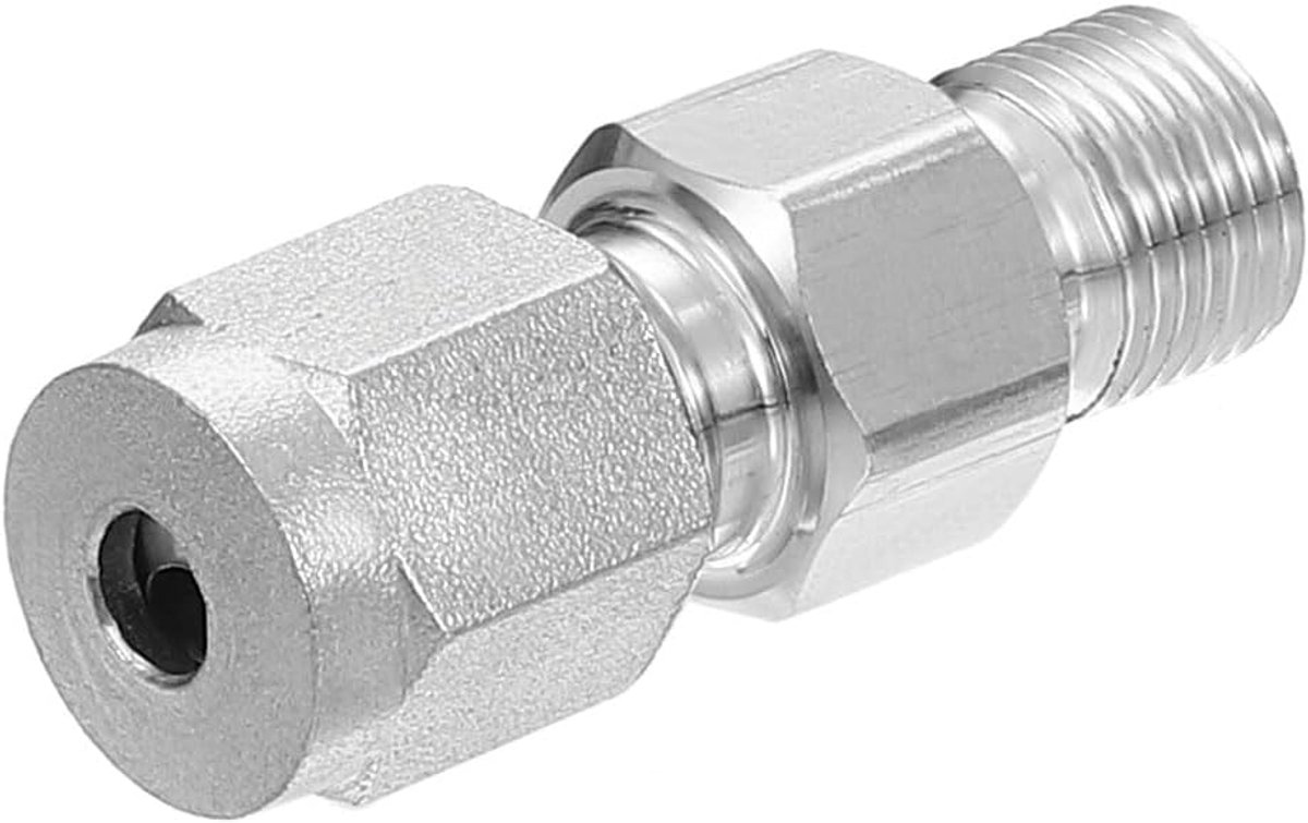 1/8G x 4mm 304 roestvrij staal compressie slangfitting, dubbele ferrules compressie slangfitting rechte adapter aansluiting