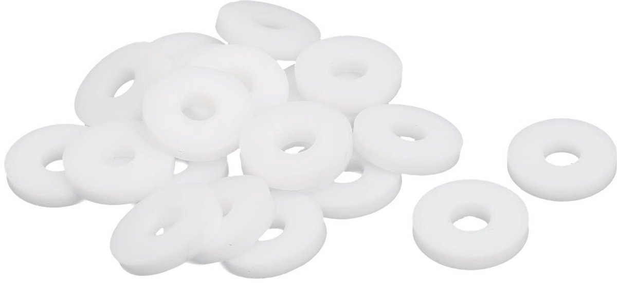 Platte sluitringen afdichting 18mm AD 6mm ID 3mm dikte wit