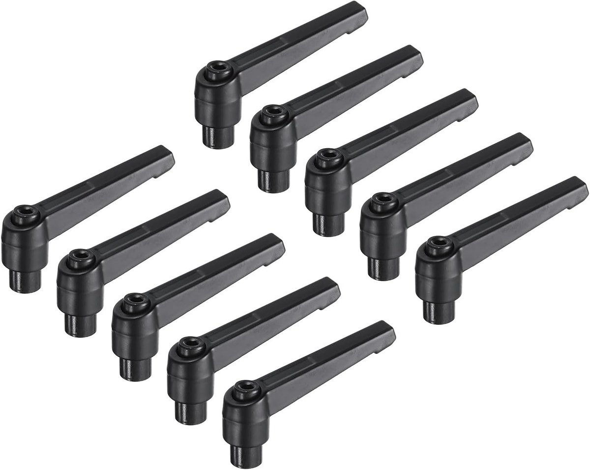 10 stuks klemhendels verstelbare handgrepen M8 metrische binnendraad niveauhendel handknoppen snelspanner zwart voor draaimachines