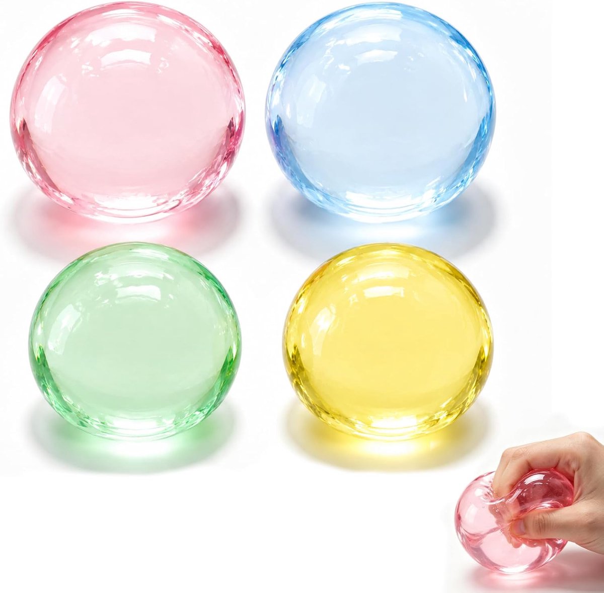 Stressbal - 4-delige set - kokosolie - antistressspeelgoed voor volwassenen - SnelShoppen